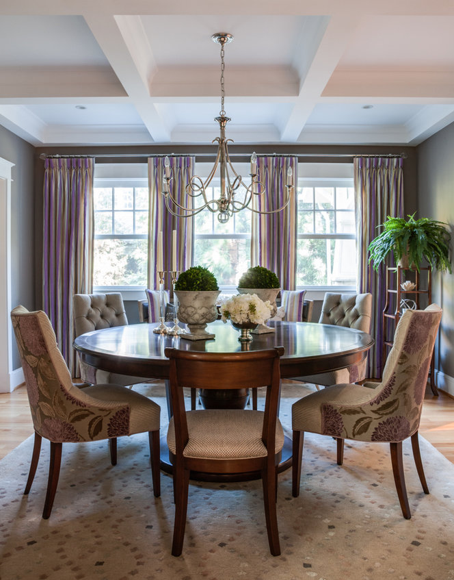 Dining room combines on trend color with classic furnishings