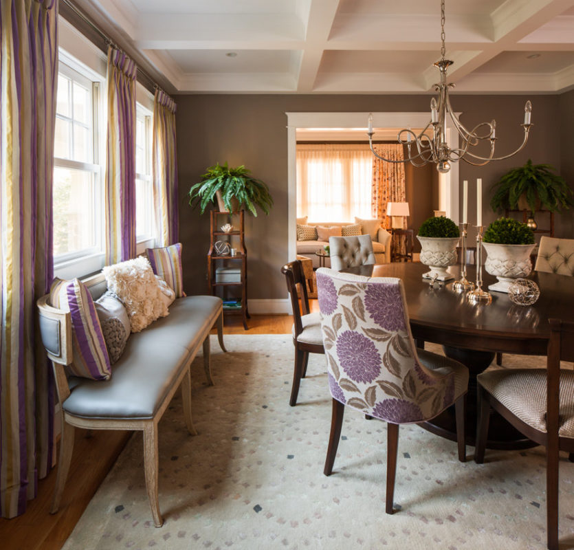 Radiant orchid Pantone's 2014 color of the year with classic furniture in A. Houck Designs dining room