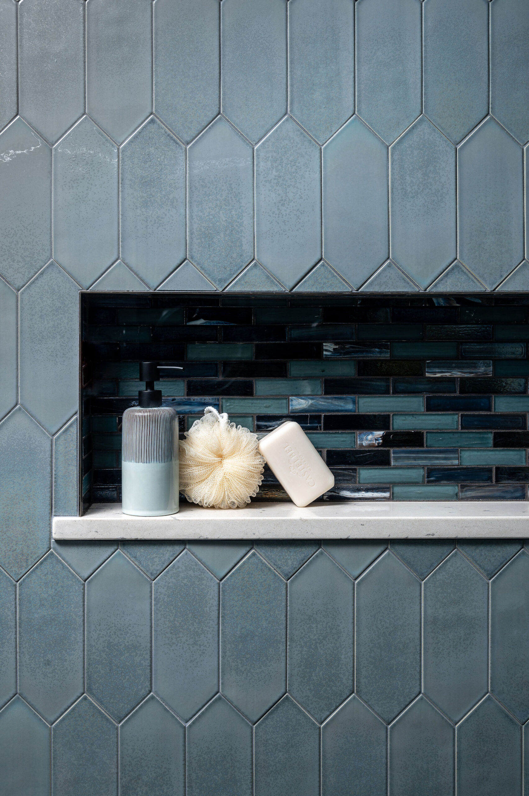 Master bathroom with brushed brass plumbing fixtures