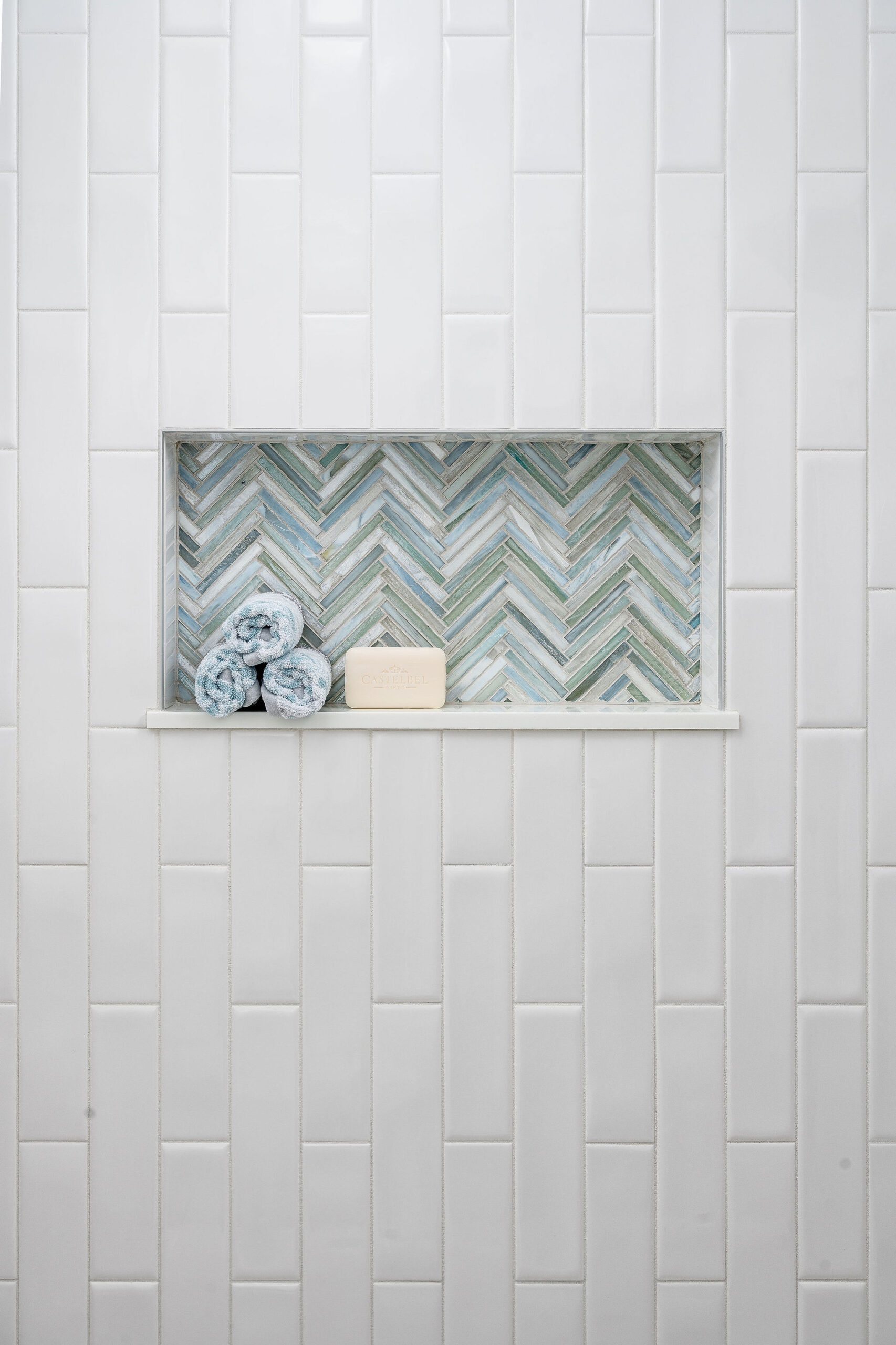Master bathroom with brushed brass plumbing fixtures