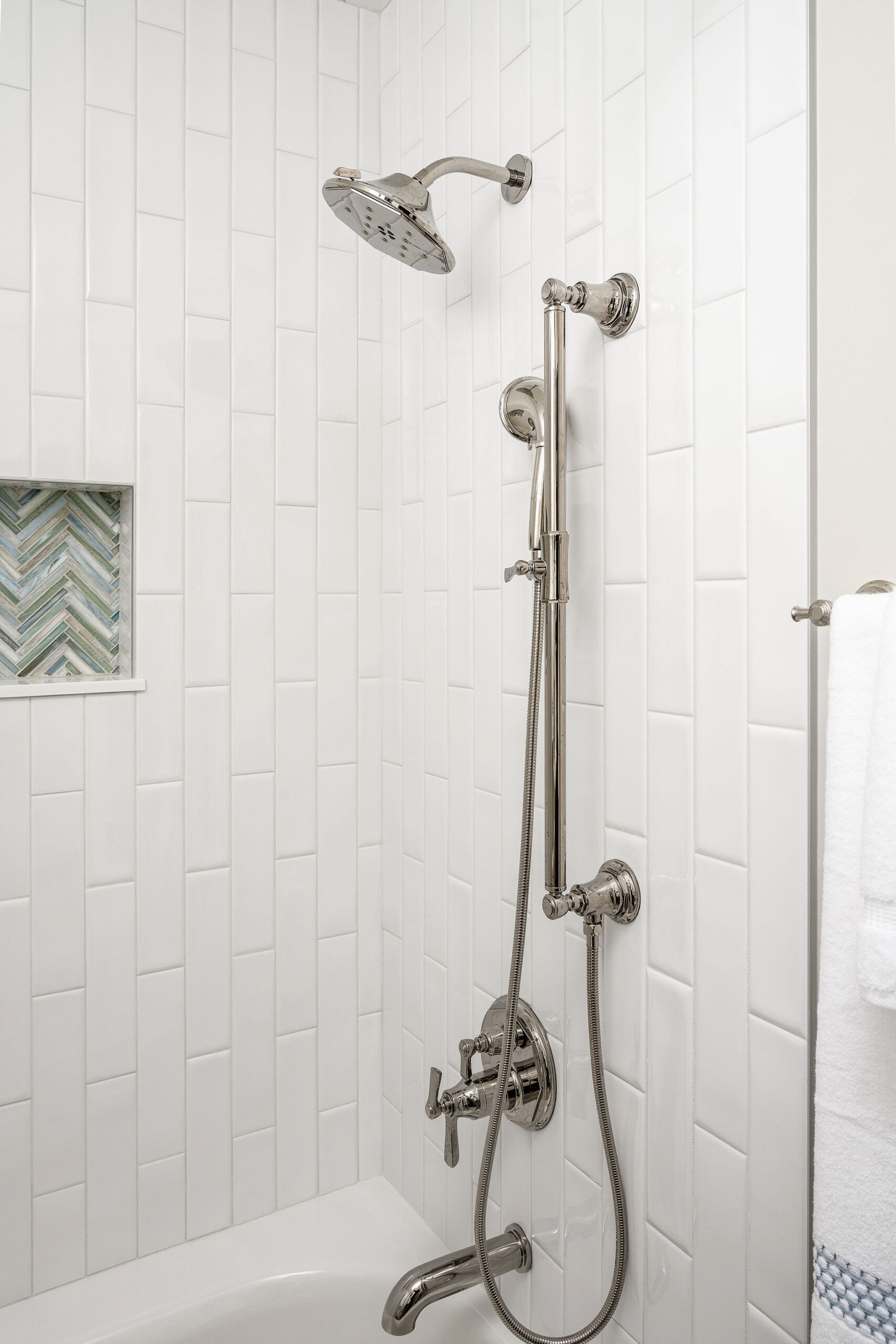 Master bathroom with brushed brass plumbing fixtures