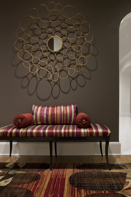 A close-up look at the fashion-influenced bench in the side hall of the 2013 DC Design House