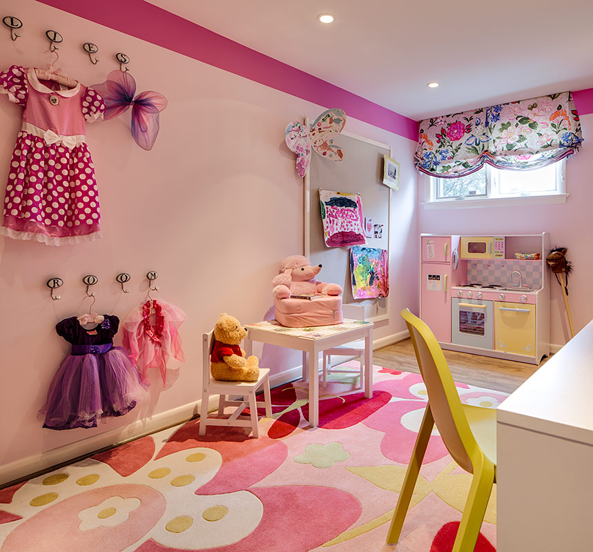 Child's playroom, colorful, bright in Arlington, VA by A. Houck Designs