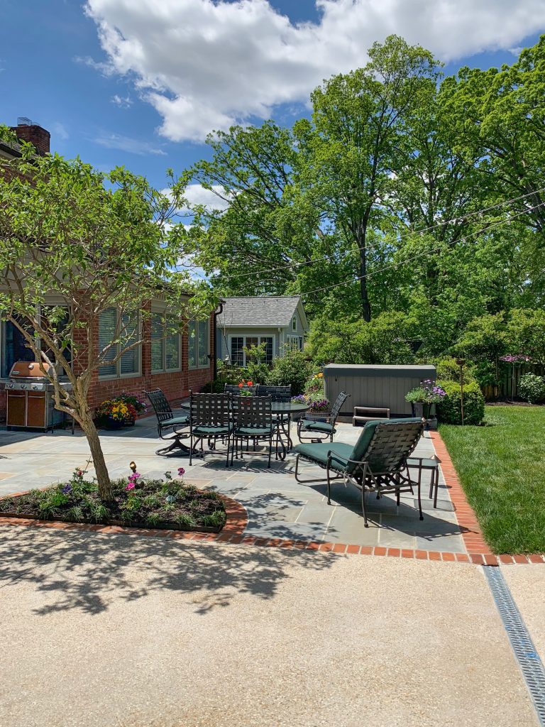 Houck aggregate driveway and flagstone patio