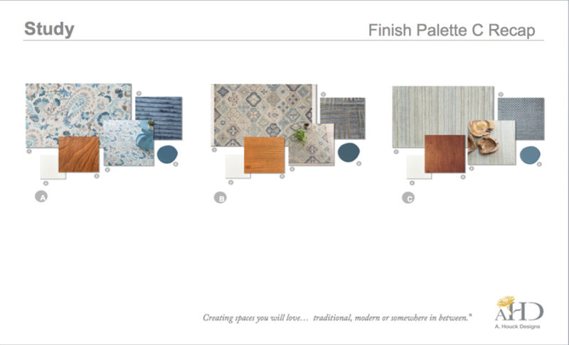 Presentation of palette options for study redesigns