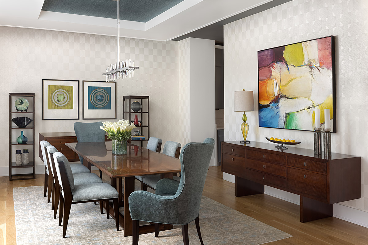 Dining room interior design repurposing existing furniture