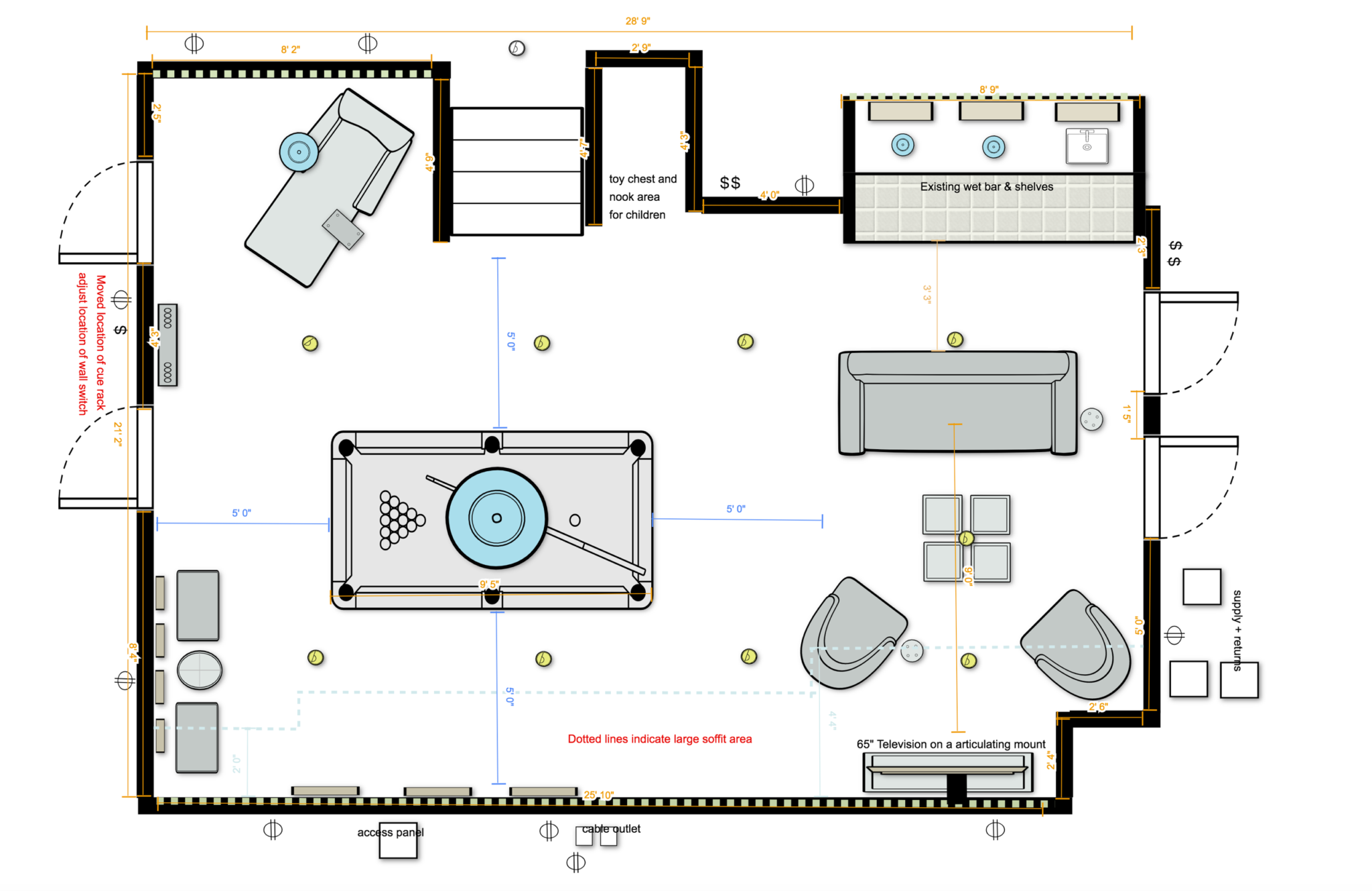 How to Design a Billiards Hangout for the Whole Family | A. Houck Designs