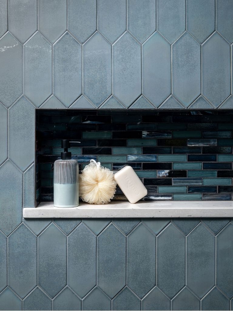 bath renovation with hand-molded tile Arlington, VA