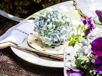 Tablescape design with flowers by A Houck Designs