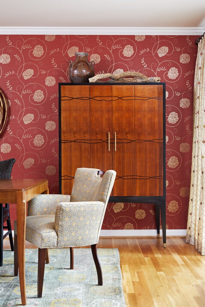 Eclectic dining room bar cabinet
