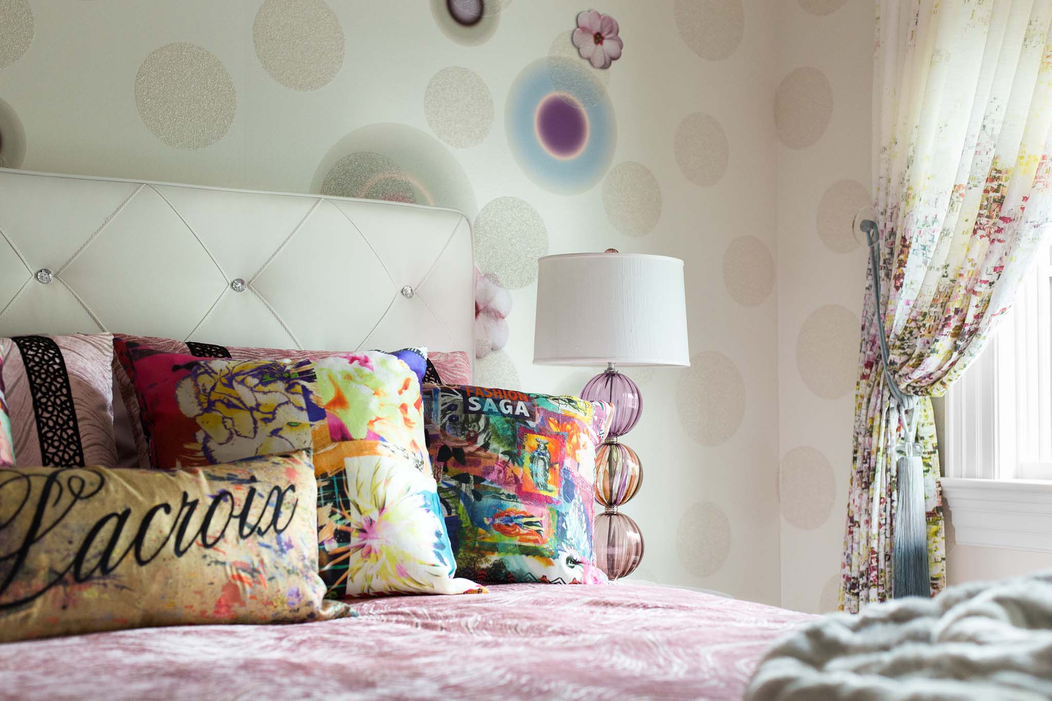 2016 DC Design House Mademoiselle Chambre, custom bedding, drapery, A. Houck Designs.