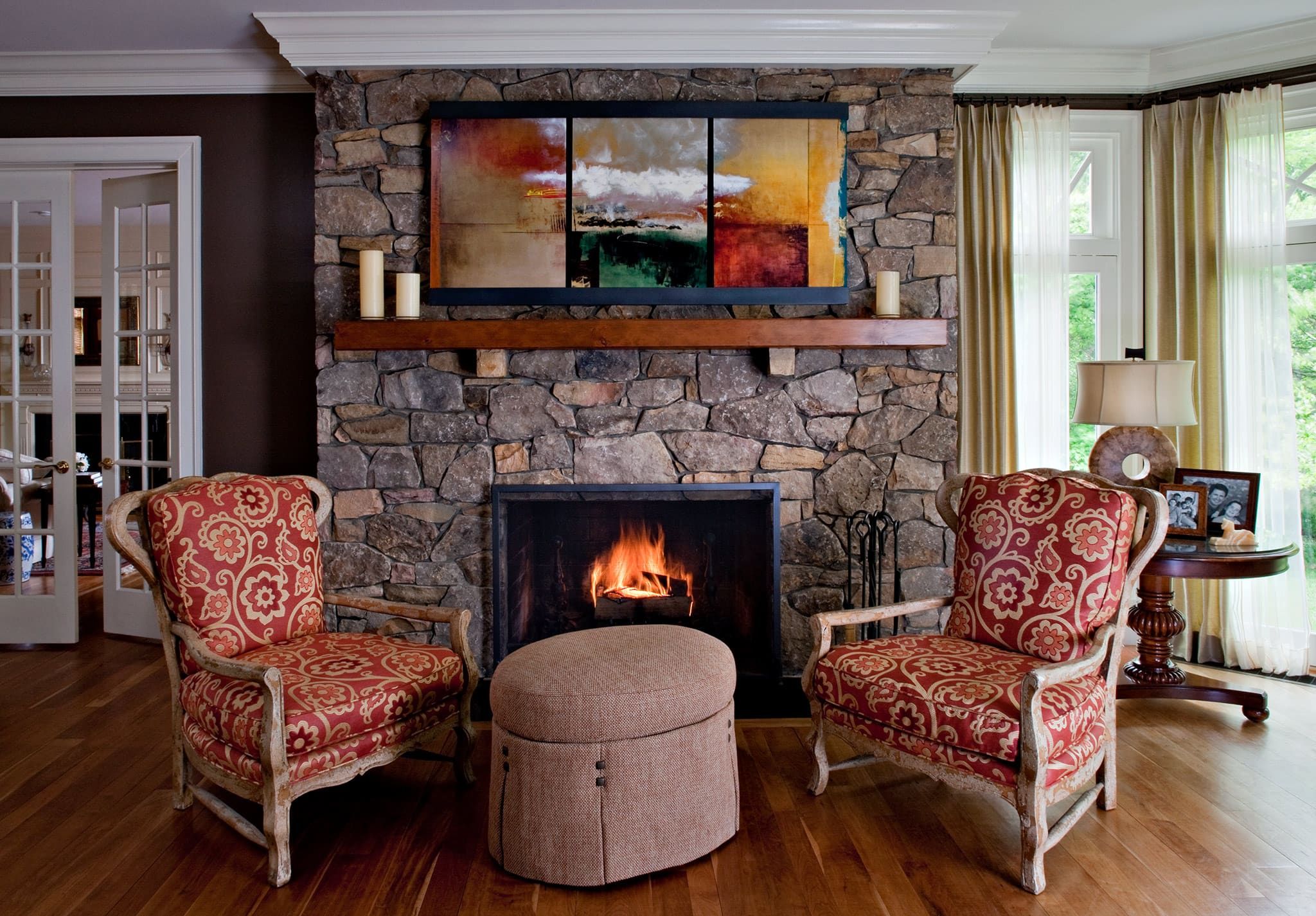 Fireplace and Cozy Seating.