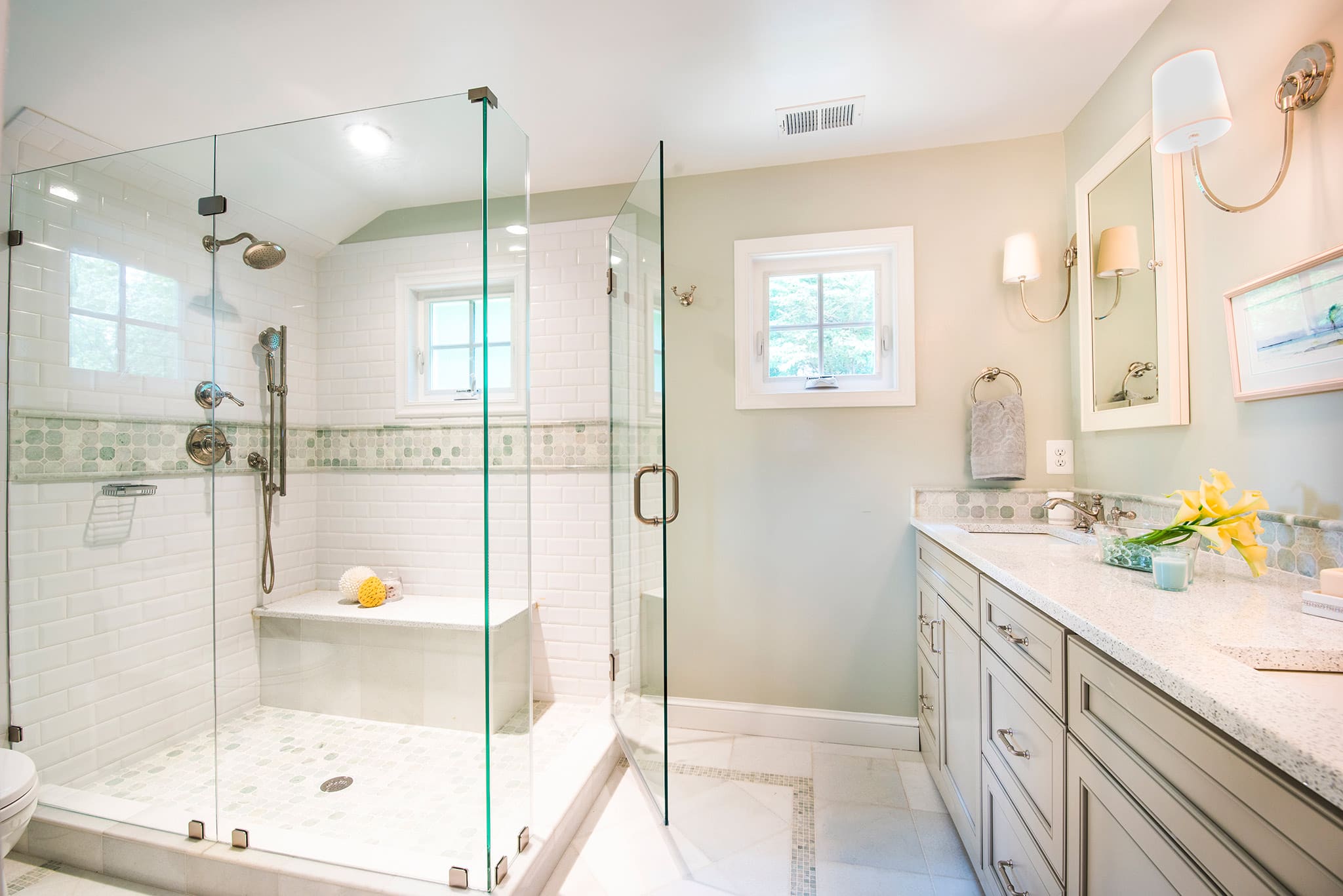 Master bathroom showing rug effect.